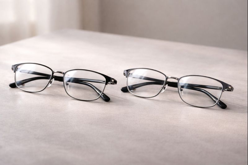 プラスチックレンズとの違い：見え方・重量・傷・コーティング比較：ガラスとプラスチックの違いを比較して選び方の軸を示す解説