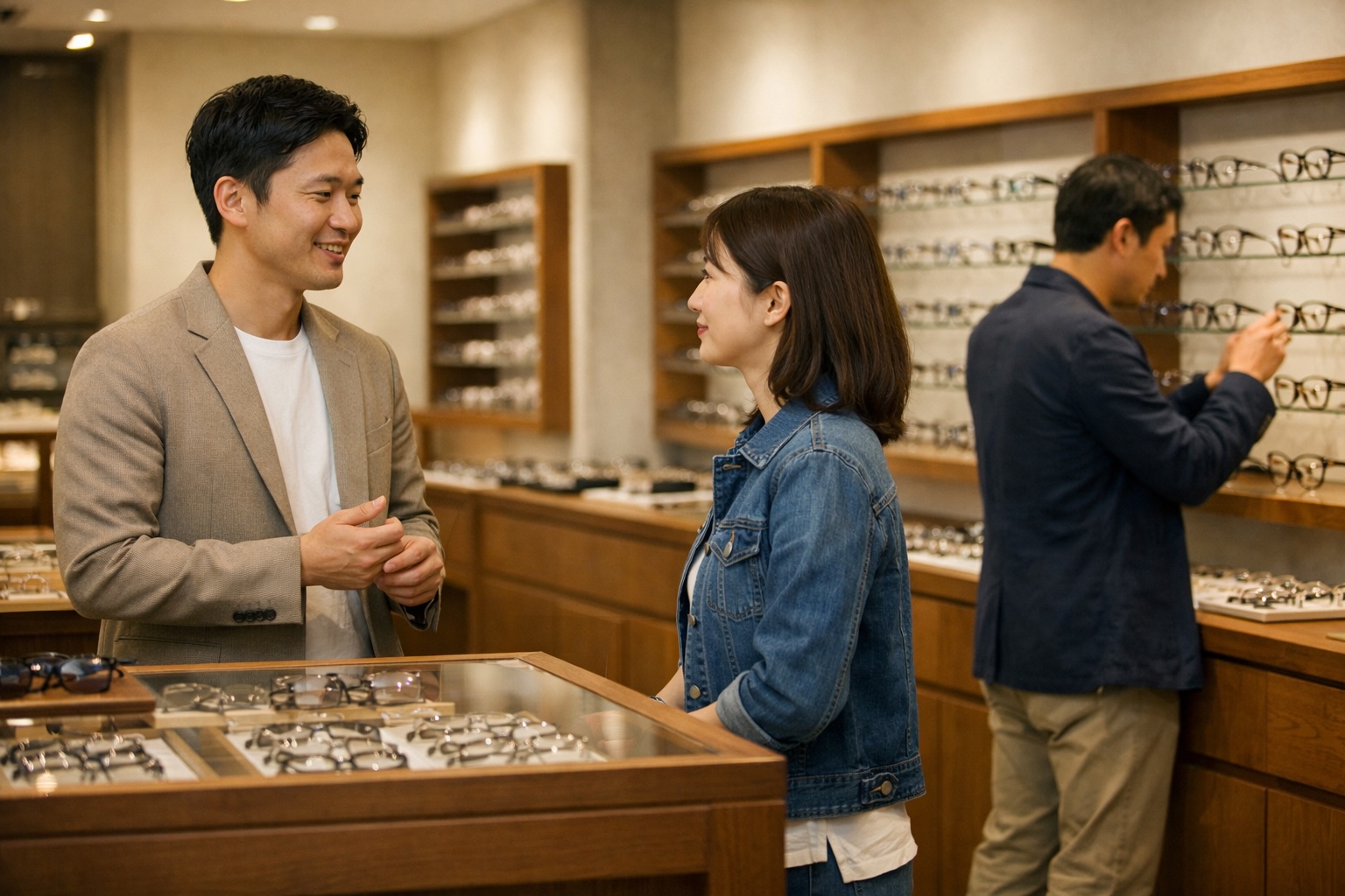 金子眼鏡店や金子オプティカルをイメージしたアイウェアショップの店内