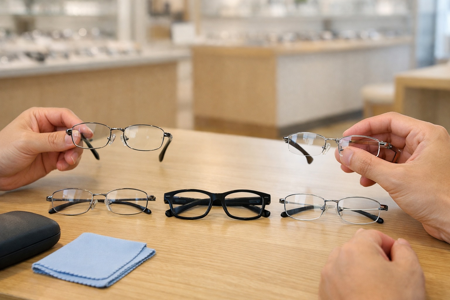 持ち込み可能なフレーム構造を比較しながら点検している日本人の手元