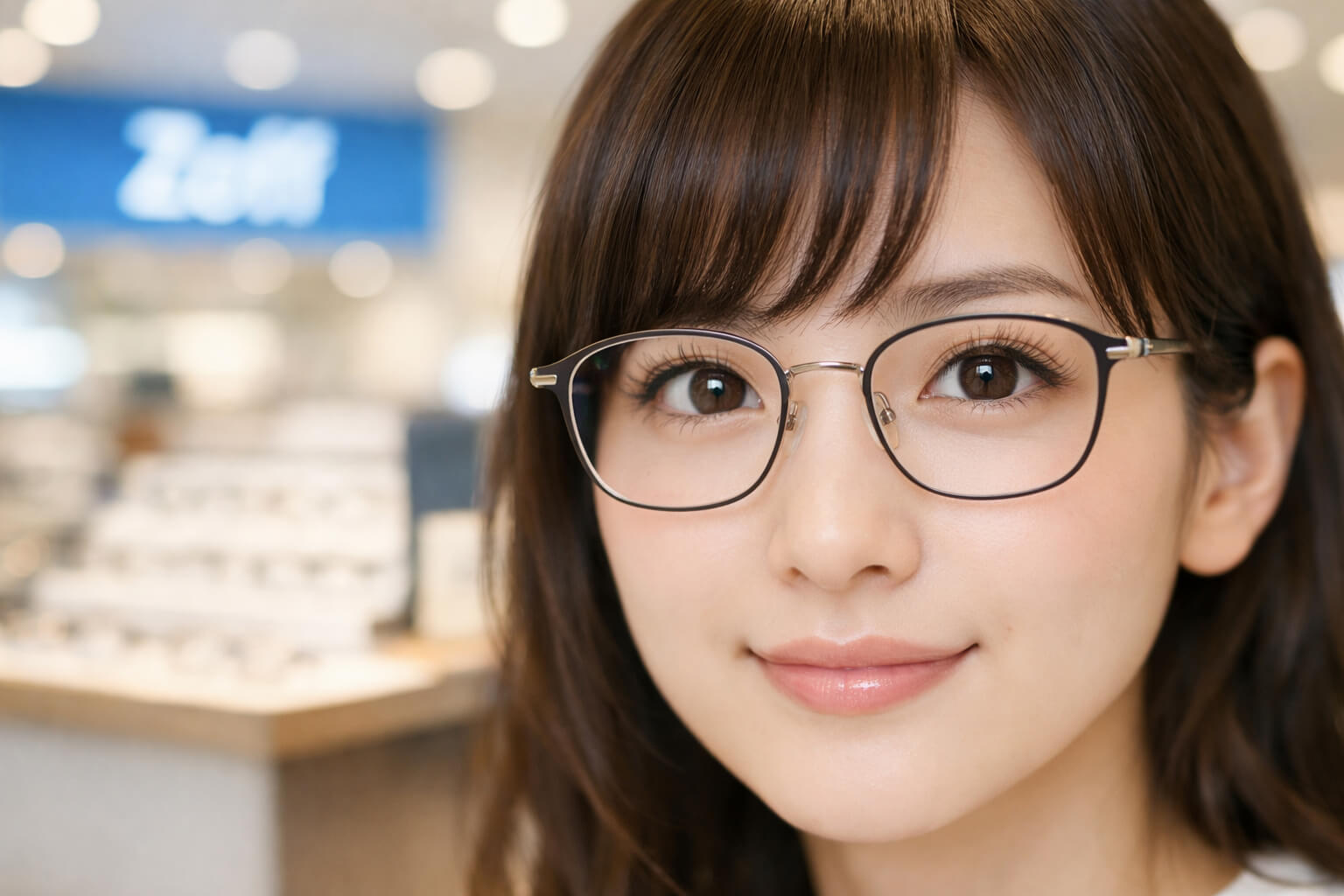 Zoffの薄型レンズで目の大きさの印象を自然に整えるイメージ