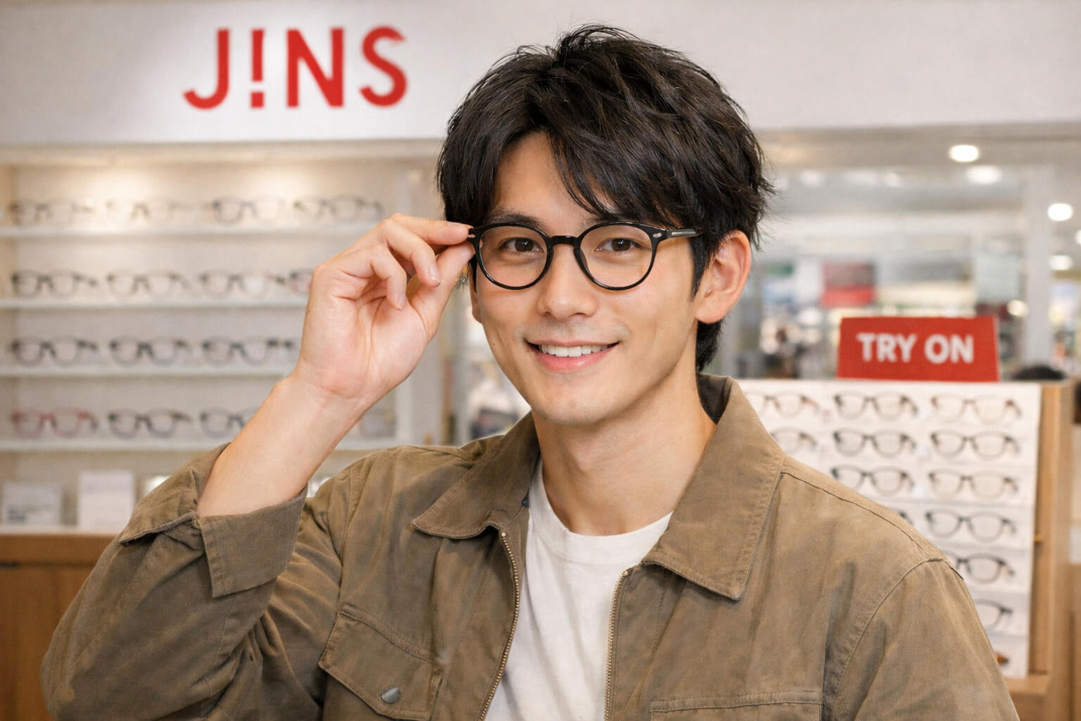 jinsジンズでおしゃれな眼鏡を購入する男性メンズ