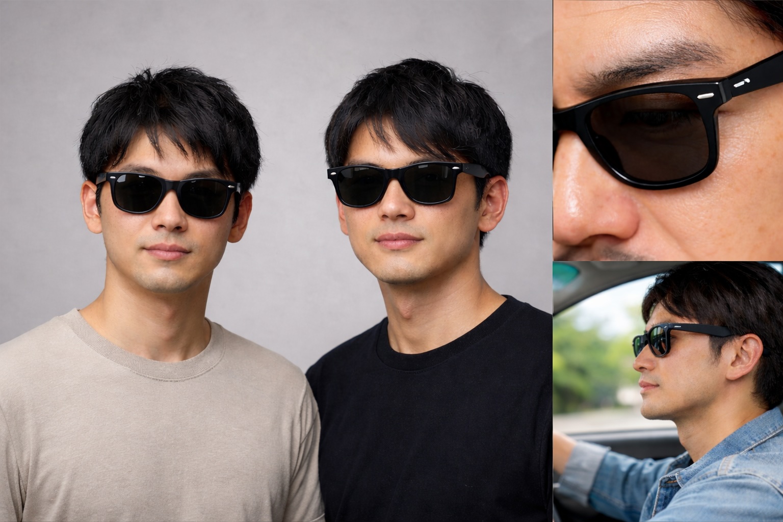 ウェイファーラーの52と54の見た目の違いを日本人男性の着用で比較した写真