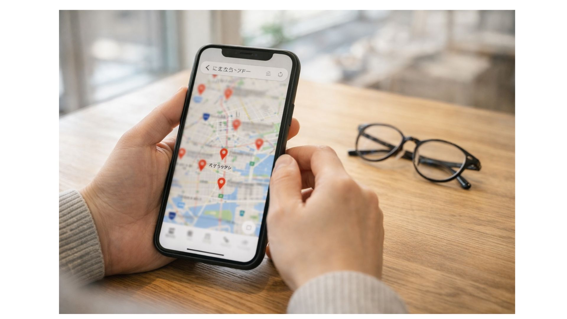 近くの　メガネスーパーを最速で探す方法：最寄り店舗を地図と店舗検索で見つける手順のイメージ