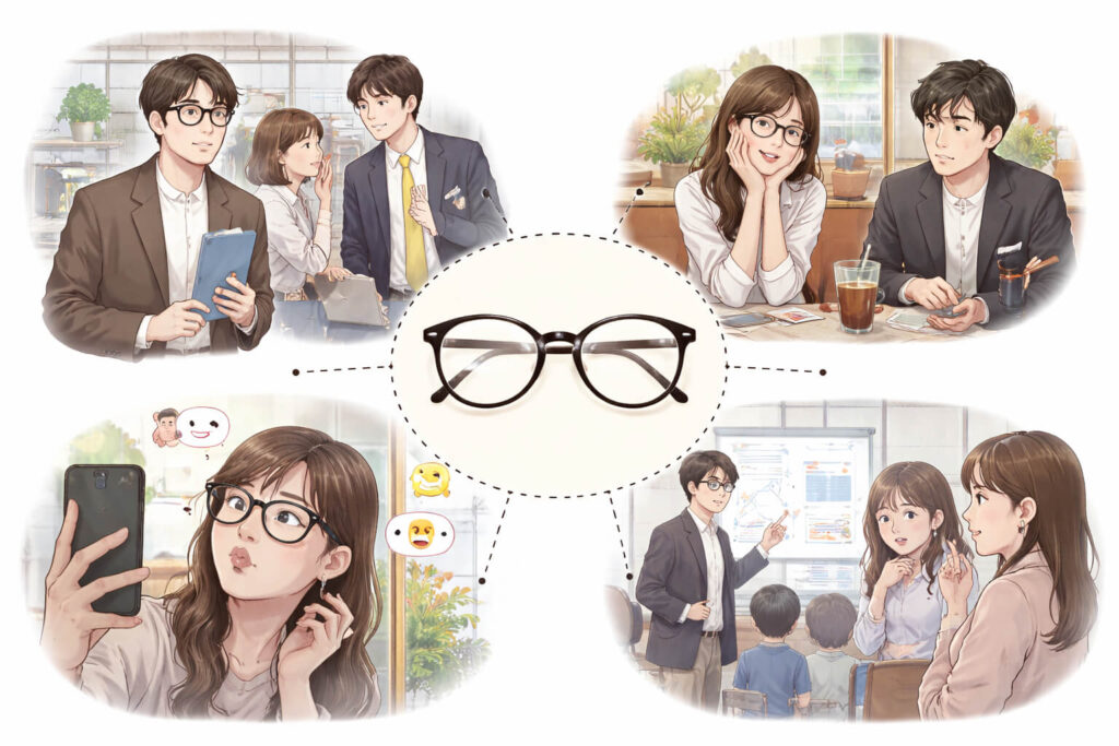 伊達メガネが嫌われやすい場面を整理する図