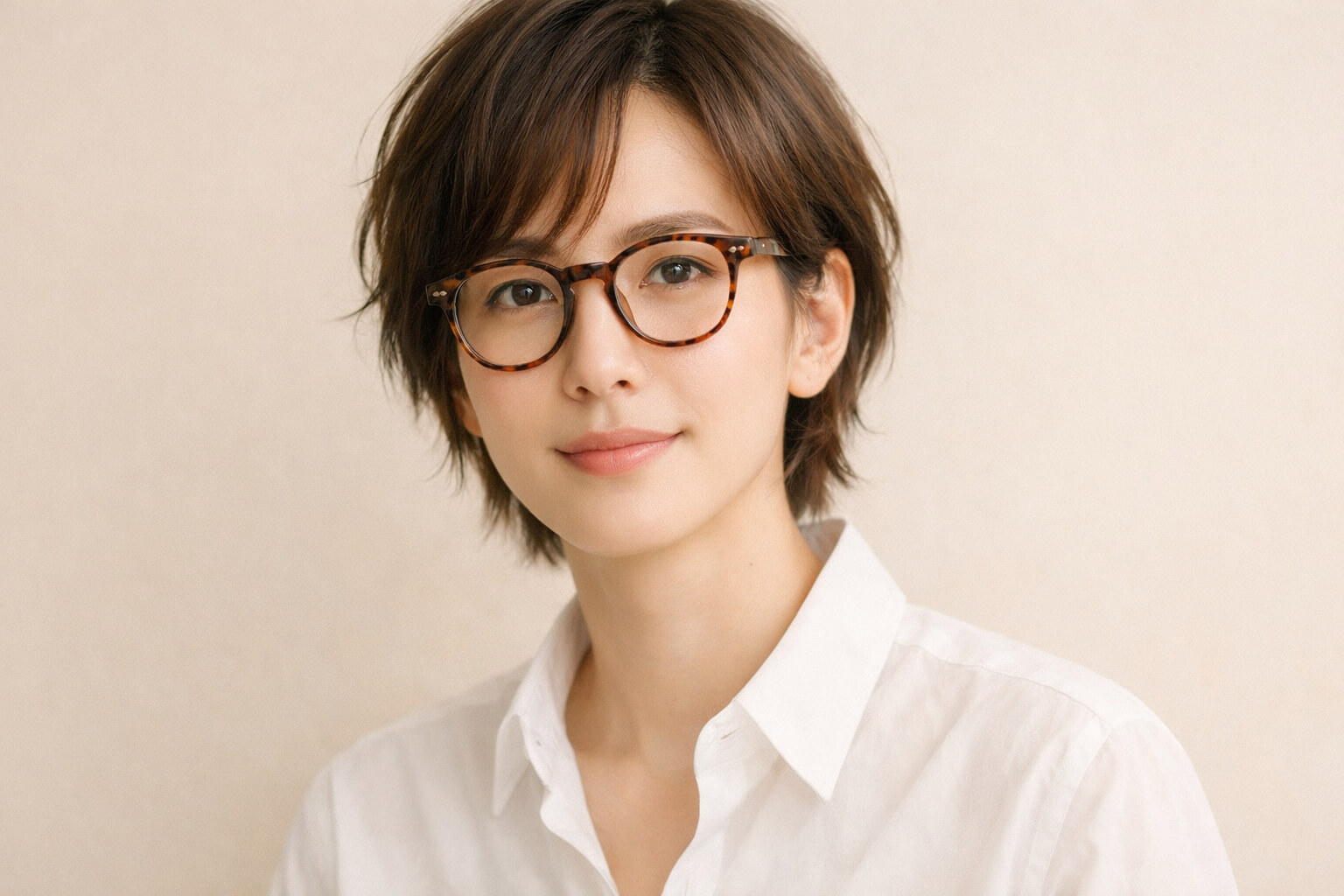 べっ甲メガネが似合う人の印象がわかる着用イメージ