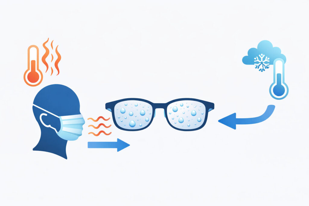 眼鏡が曇る温度差と結露の仕組み