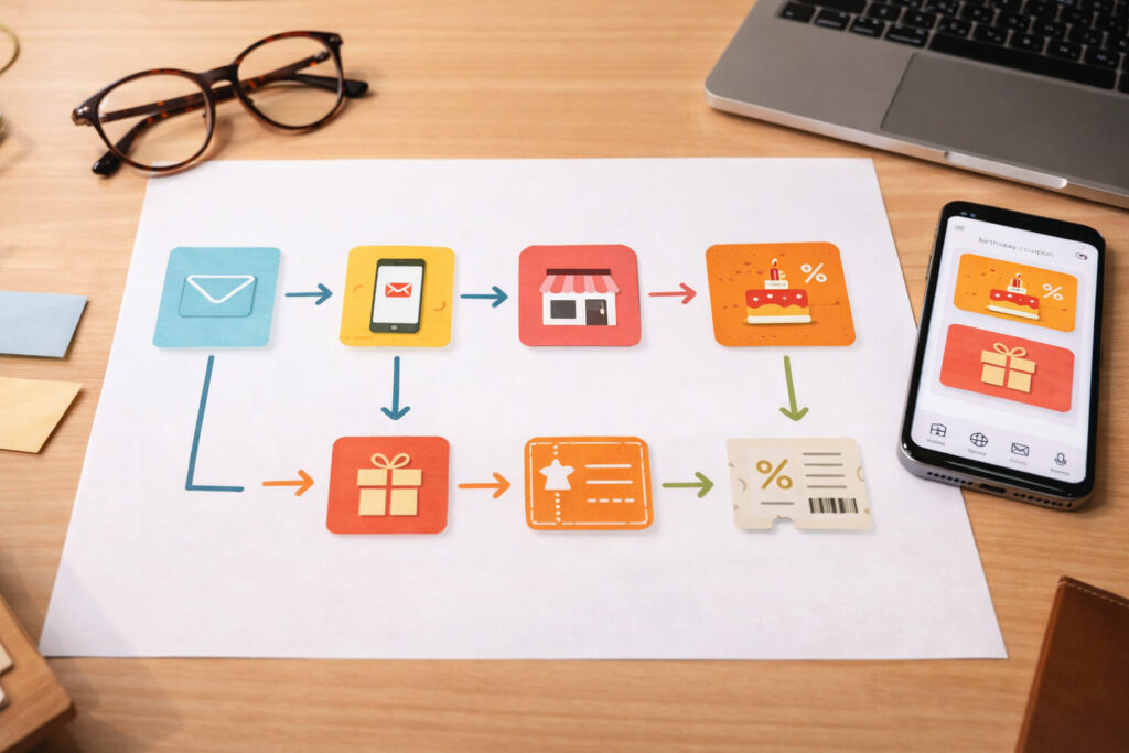 ガネの愛眼 誕生日クーポンを確認する流れ