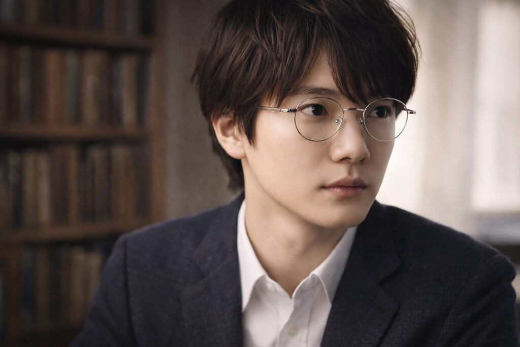 神木隆之介系の知的な雰囲気を連想させる繊細なラウンドフレーム