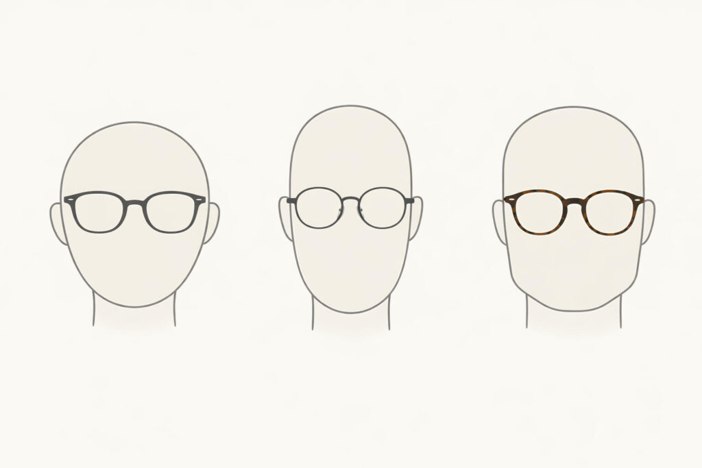 顔型別に似合う小さめフレーム形状の比較ガイド