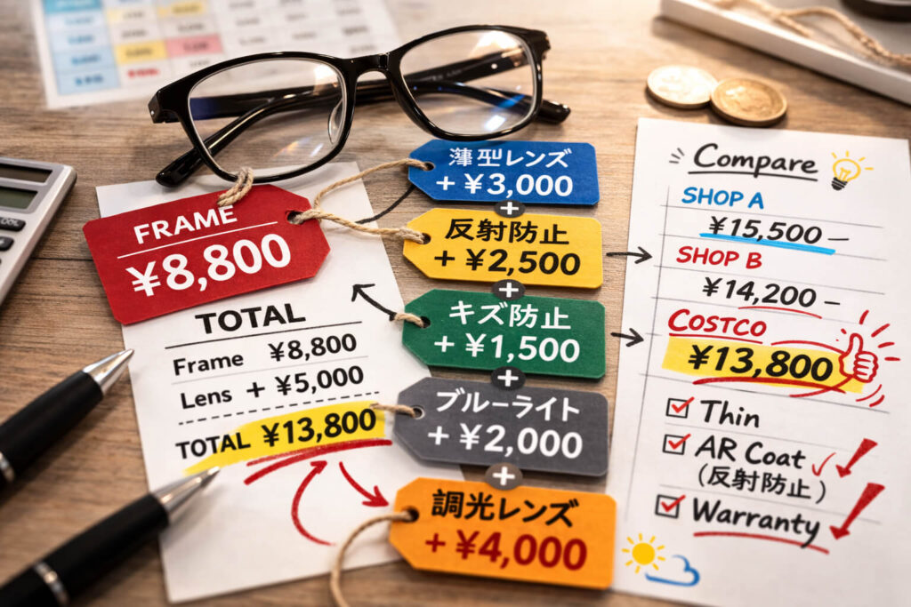 コストコのメガネが高く感じる原因と追加料金の落とし穴