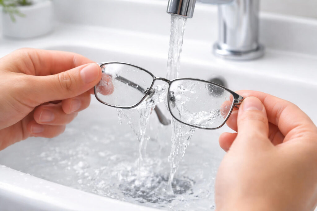 自宅でできる正しい眼鏡の洗い方と拭き方(傷を防ぐ手順)