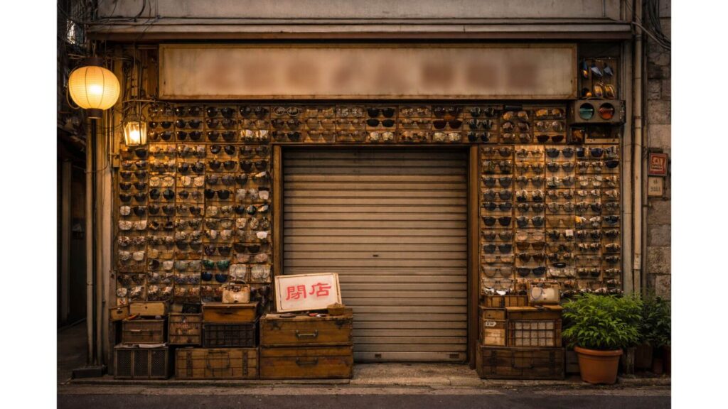 老眼めがね博物館の現況と基本情報を伝える店頭イメージ